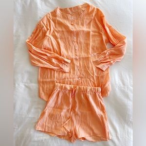 Women’s Peachy Crepe Lounge Set Size XL NWOT